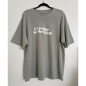 Light Green Gap 'I'd Rather Be Thrifting' Graphic T-Shirt XL